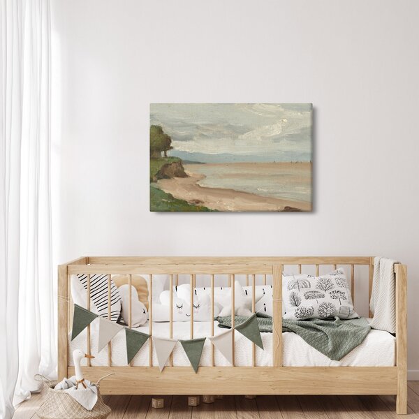 Kép - Jean-Baptiste-Camille Corot, Beach Near Etretat, reprodukciók (90x60 cm)