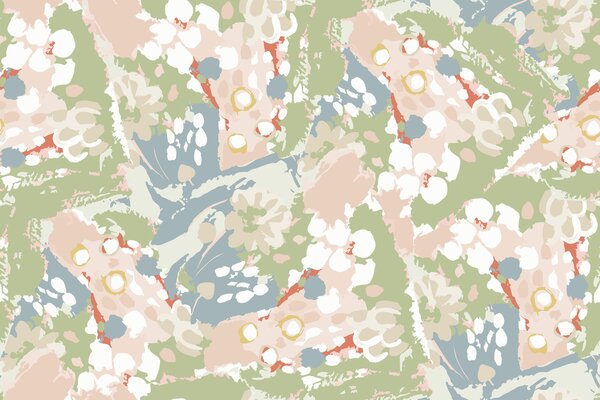 Fotótapéta Színes mintázat fehér és rózsaszín virágokkal, Akvarell fotótapéta, Népszerű fotótapéta, t00695 - Tapeko.hu