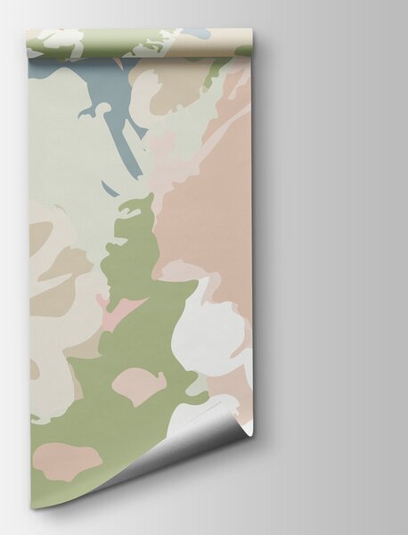 Fotótapéta Színes mintázat fehér és rózsaszín virágokkal, Akvarell fotótapéta, Népszerű fotótapéta, t00695 - Tapeko.hu