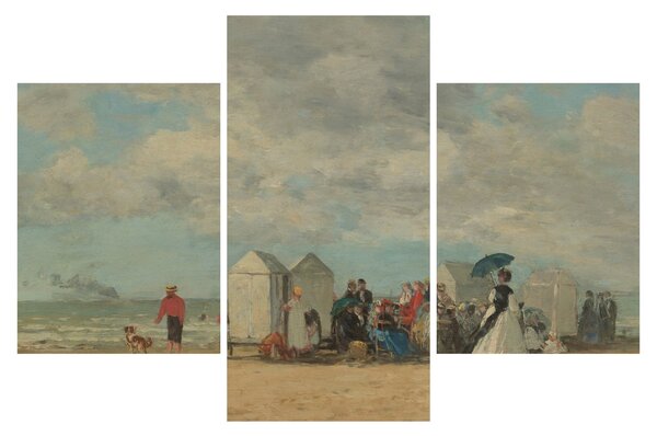 Kép - Eugène Boudin, Beach Scene, reprodukciók (90x60 cm)