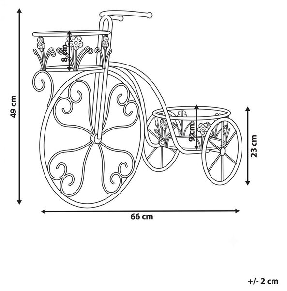 Virágállvány WILDROSE Fém 66 cm Törtfehér