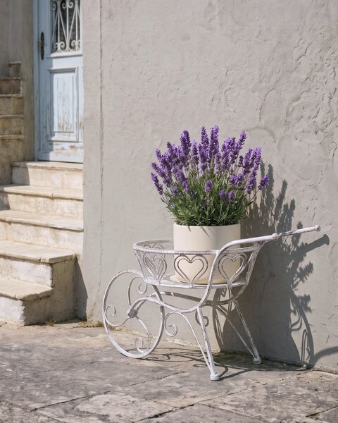 Virágállvány VETCH 58 cm Törtfehér Fém