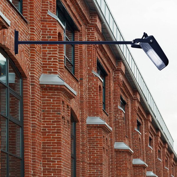 Searchlight LED kültéri falilámpa Pub hosszú karral, IP65, Fekete, Alumínium, Modern