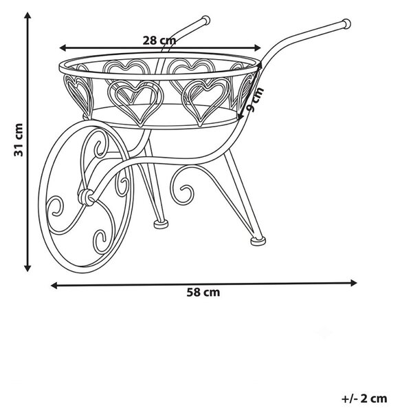 Virágállvány VETCH 58 cm Törtfehér Fém