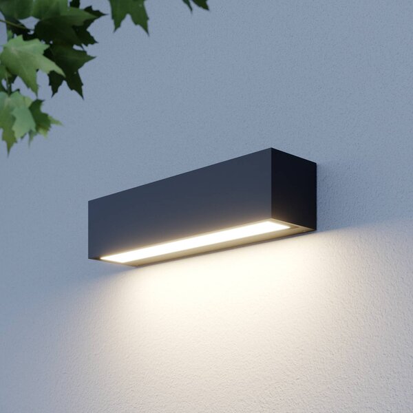 Lucande Lengo LED fali világítás, 25 cm, antracit, lefelé irányuló fény, 3000K, Fekete, Alumínium, Modern