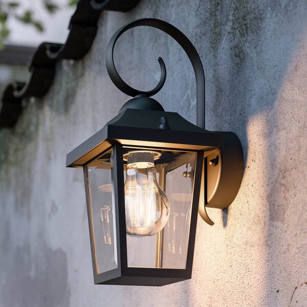 Philips myGarden Buzzard kültéri fali lámpa, fekete, dimmelhető, Fekete, Alumínium, Vintage