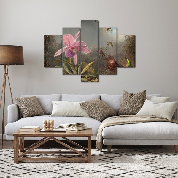 Kép - Martin Johnson Heade, Cattleya Orchid and Three Hummingbirds, reprodukciók (150x105 cm)