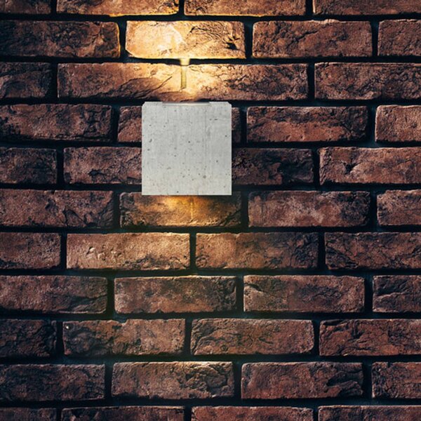 Lucande Beton szürke LED kültéri fali lámpa Riak, Alu / szürke / cink, Fürdőszoba, Beton, Modern