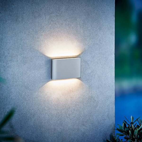 Nordlux LED kültéri falilámpa Kinver lapos formában, fehér, Fehér / opál, fém, Modern