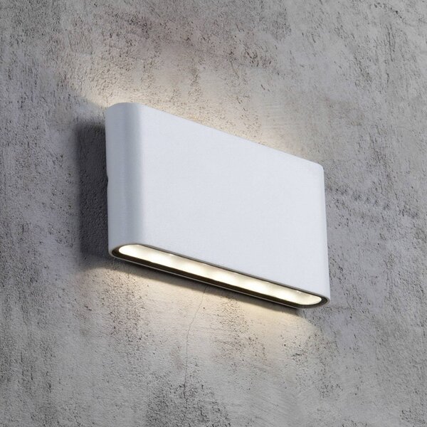 Nordlux LED kültéri falilámpa Kinver lapos formában, fehér, Fehér / opál, fém, Modern