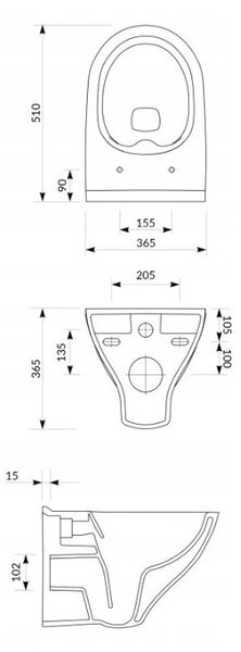Cersanit Mille CleanOn, függő WC csésze ülőke nélkül, fehér, K675-008