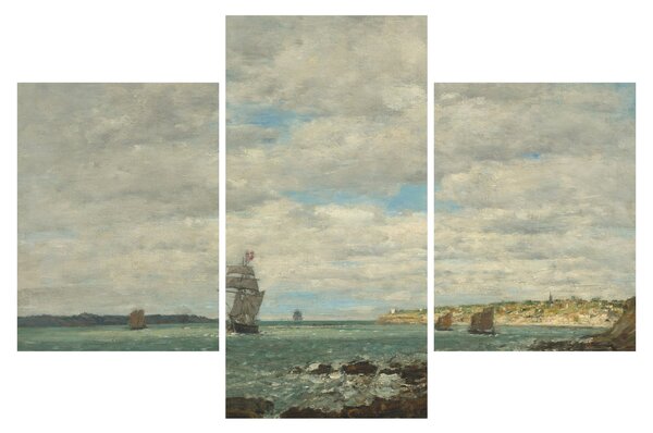 Kép - Eugène Boudin, Coast of Brittany, reprodukciók (90x60 cm)