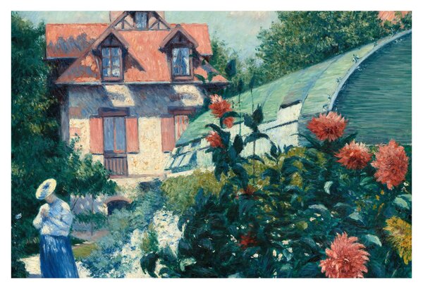 Kép - Gustave Caillebotte, Dahlias, Garden at Petit Gennevilliers, reprodukciók (90x60 cm)