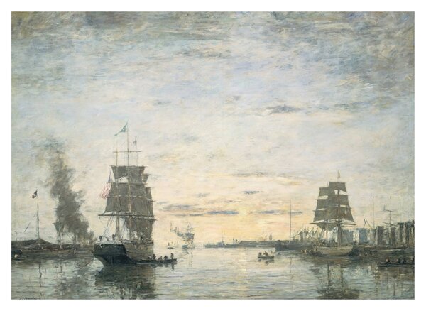 Kép - Eugène Boudin, Entrance to the Harbor, Le Havre, reprodukciók (70x50 cm)
