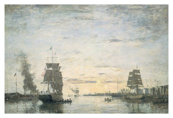 Kép - Eugène Boudin, Entrance to the Harbor, Le Havre, reprodukciók (90x60 cm)