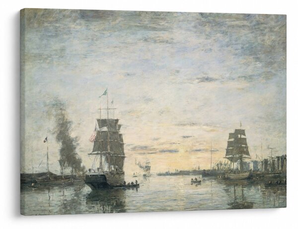 Kép - Eugène Boudin, Entrance to the Harbor, Le Havre, reprodukciók (70x50 cm)