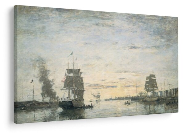 Kép - Eugène Boudin, Entrance to the Harbor, Le Havre, reprodukciók (90x60 cm)
