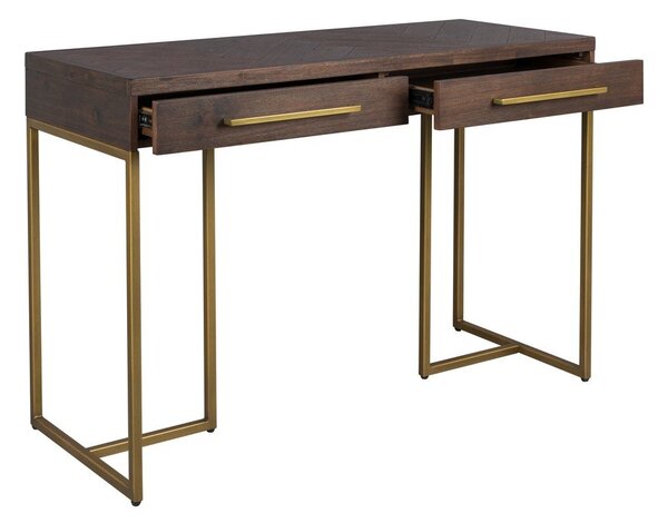 Sötét natúr színű konzolasztal akácfa dekorral 45x120 cm Class – Dutchbone