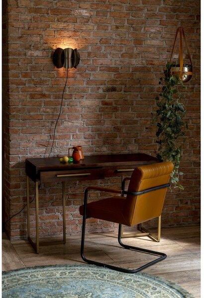 Sötét natúr színű konzolasztal akácfa dekorral 45x120 cm Class – Dutchbone
