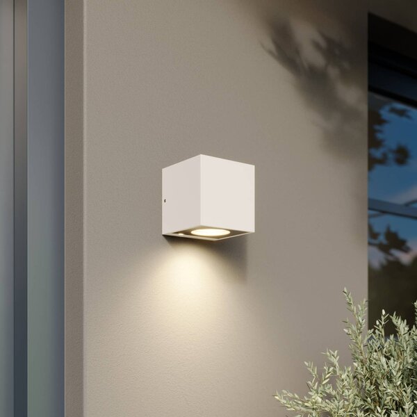 Arcchio LED kültéri falilámpa Tassnim, 1 izzó, fehér, IP65, dimmelhető, Fehér / opál, Alumínium, Modern