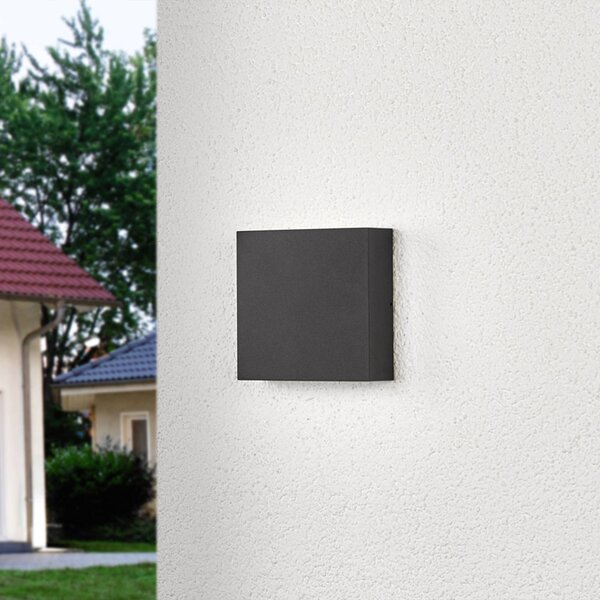 Lucande LED kültéri falilámpa Trixy, antracit, fém, IP54, Fekete, Alumínium, Modern