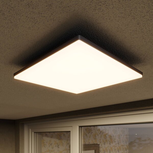 Lucande Henni négyzet alakú LED lámpa kültérre, Alu / szürke / cink, Modern