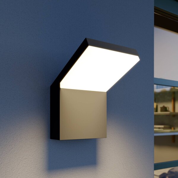 Arcchio LED kültéri fali lámpa Yolena, antracit, alumínium, 21cm, Fekete, Alumínium, Modern