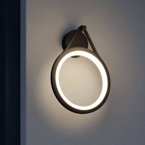 Lucande LED kültéri fali lámpa Mirco, 30 cm, fekete, IP65, Fekete, Alumínium, Modern