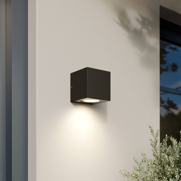 Arcchio LED kültéri falilámpa Tassnim, 1 izzó, antracit, IP65, dimmelhető, Fekete, Alumínium, Modern