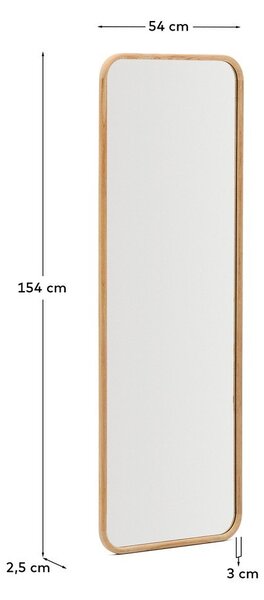 Fali tükör tömörfa kerettel 54x154 cm Milsa – Kave Home