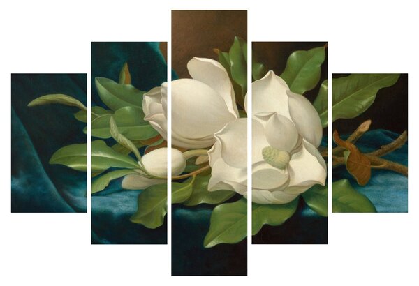 Kép - Martin Johnson Heade, Giant Magnolias on a Blue Velvet Cloth, reprodukciók (150x105 cm)
