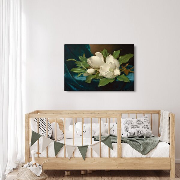 Kép - Martin Johnson Heade, Giant Magnolias on a Blue Velvet Cloth, reprodukciók (90x60 cm)