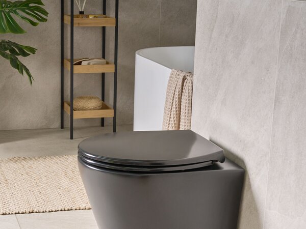 WC ülőke PAPURI Lassú záródású Duroplast Fekete