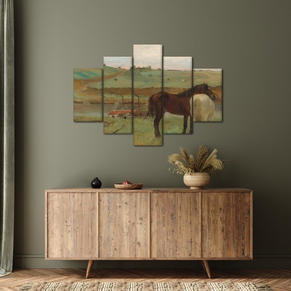 Kép - Edgar Degas, Horses in a Meadow, reprodukciók (150x105 cm)