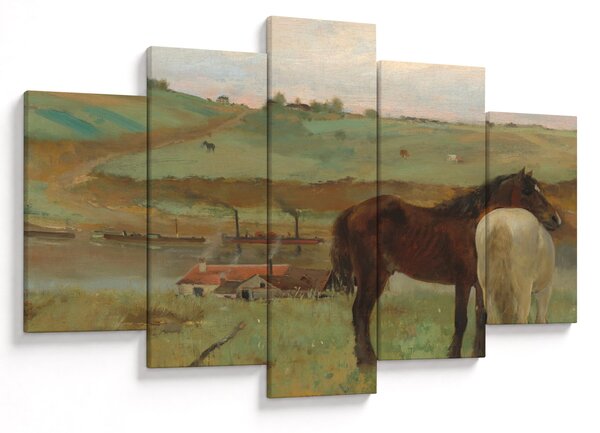 Kép - Edgar Degas, Horses in a Meadow, reprodukciók (150x105 cm)
