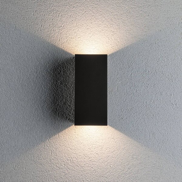 Paulmann LED kültéri falilámpa Flame, 22 cm, antracit, fel/le, Fekete, Alumínium, Modern