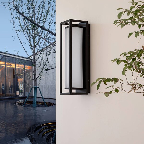 Lucande Banetti LED kültéri fali lámpa, 50 cm, Fekete, Alumínium, Modern