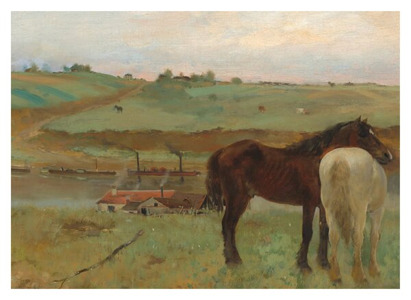 Kép - Edgar Degas, Horses in a Meadow, reprodukciók (70x50 cm)