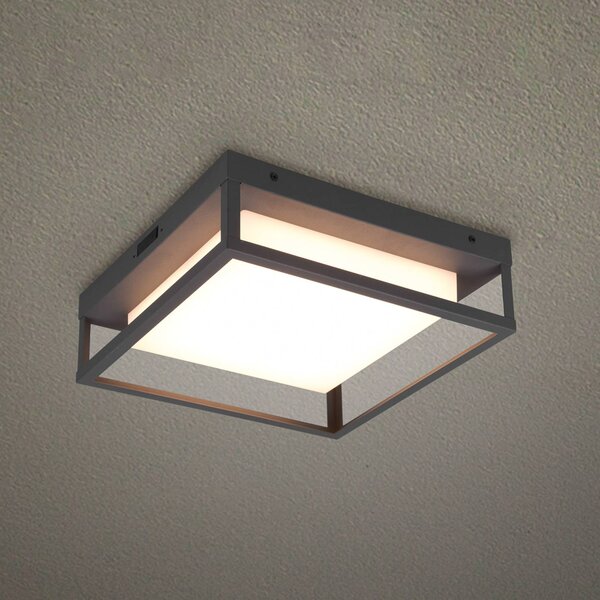 Trio Lighting LED kültéri mennyezeti lámpa Witham IP54, CCT, antracit, Fekete, fém, Modern