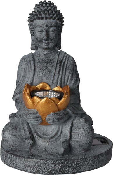 Sona ülő buddha szobor szolár lámpával