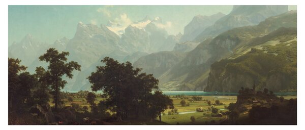 Kép - Albert Bierstadt, Lake Lucerne, reprodukciók (120x50 cm)