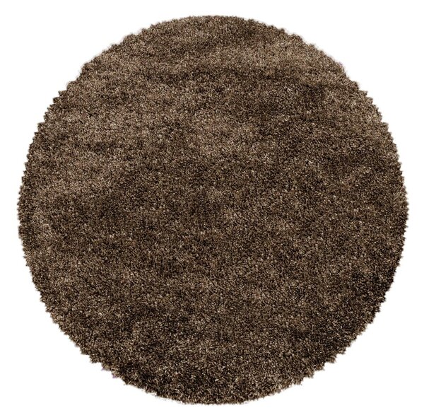 Sötétbarna kerek szőnyeg ø 80 cm Fluffy – Ayyildiz Carpets