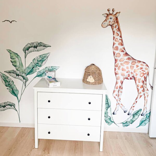 INSPIO - átragasztható textil matrica - Textil falmatricák - Zsiráf a SZAFARI világából
