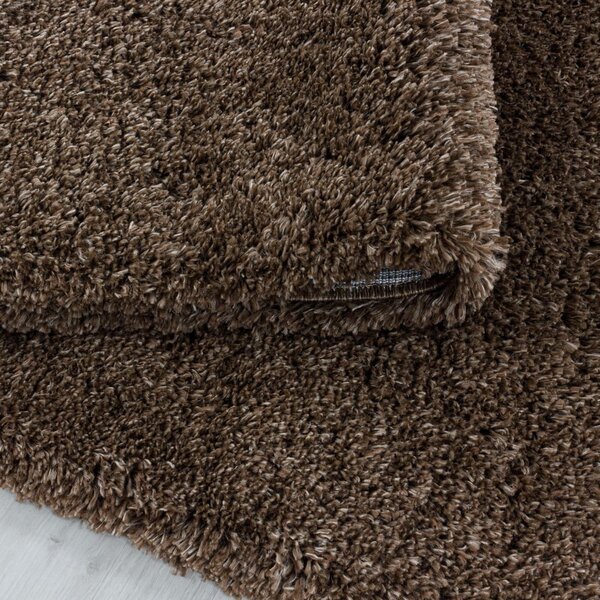 Sötétbarna kerek szőnyeg ø 80 cm Fluffy – Ayyildiz Carpets