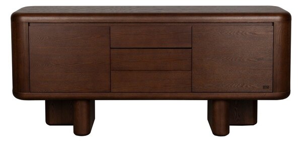 Sötét natúr színű komód kőrisfa dekorral 160x72x40 cm Herman – Dutchbone
