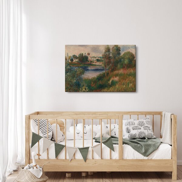 Kép - Auguste Renoir, Landscape at Vetheuil, reprodukciók (90x60 cm)
