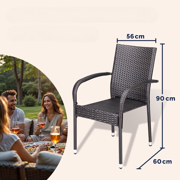 Deuba Comfort rattan székek 4 darabos - barna