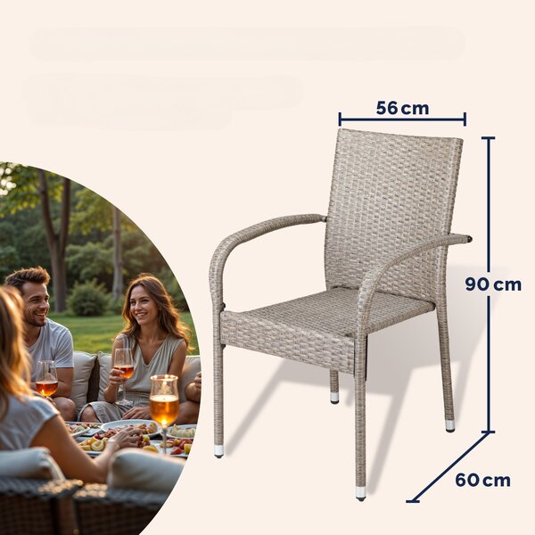 Deuba Comfort polyrattan székek 4 darabos - krém