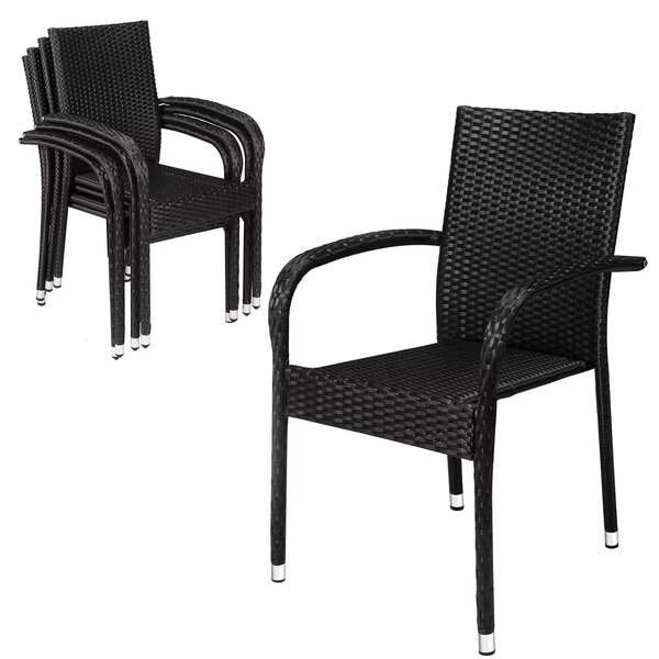Deuba Comfort rattan székek 4 darabos - fekete