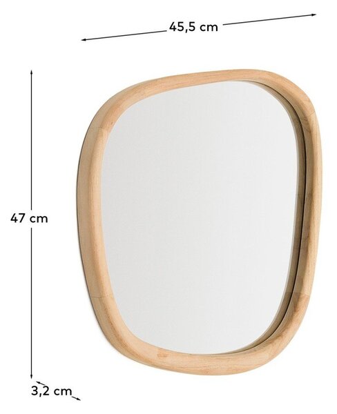 Fali tükör tömörfa kerettel 45,5x47 cm Alura – Kave Home